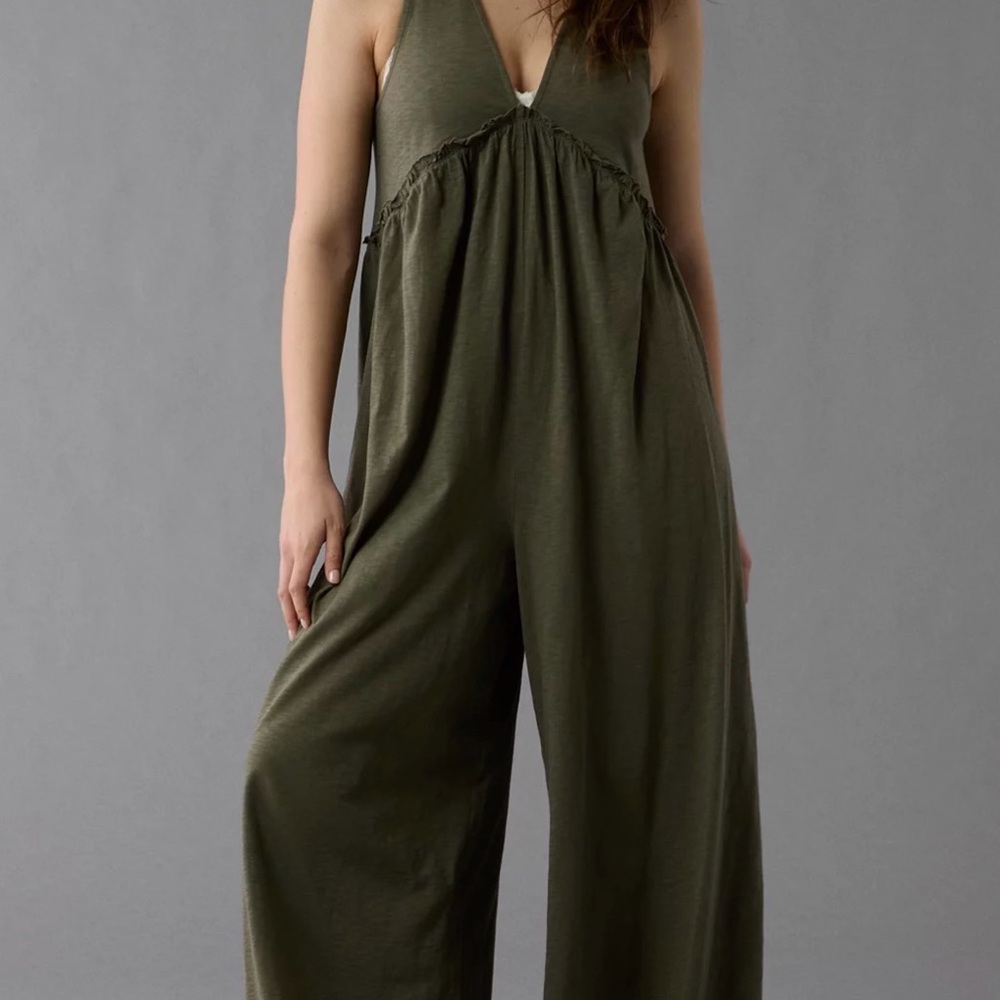 American Eagle Outfitters Deep Green Jumpsuit